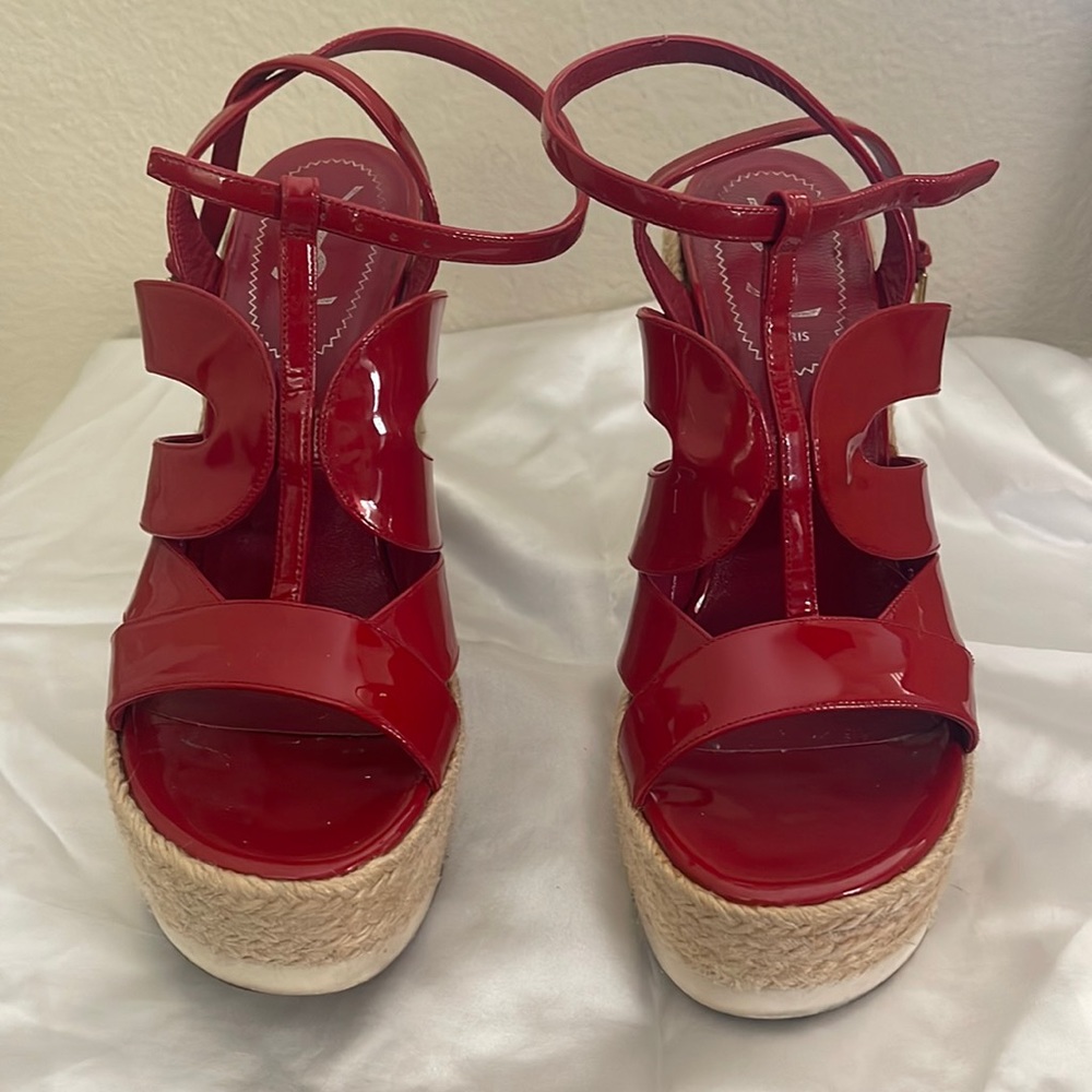 YVES SAINT LAURENT, Patent Saint Malo Platform Espadrille